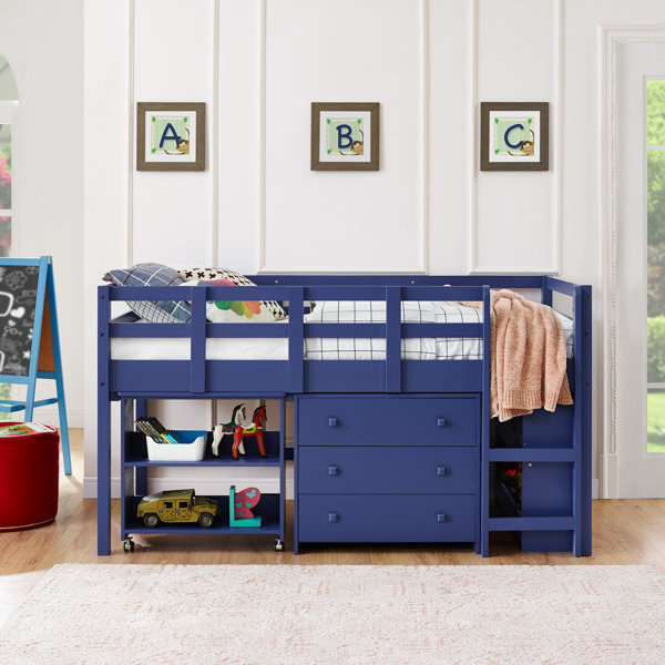 Harriet Bee Eirwen Twin Platform Loft Bed with Bookcase by Harriet Bee